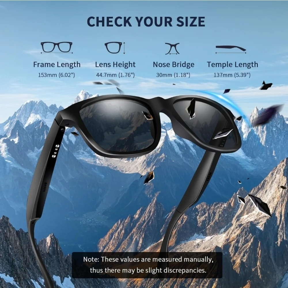 NWT Laxasfit D11 Plus Smart Audio Sunglasses Bluetooth Call Polarized